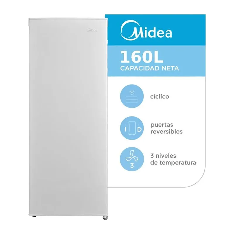 Freezer Vertical Midea 160lts FC-MJ6WAR1 Fast Freezing Blanco