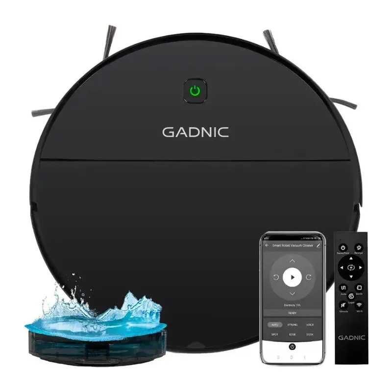 Aspiradora Robot Gadnic Automática 3 Modos con App Mopa Auto-Recarga Negra