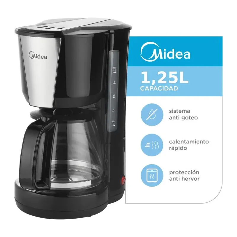 Midea M112BAR1 · Cafetera de filtro · Negro