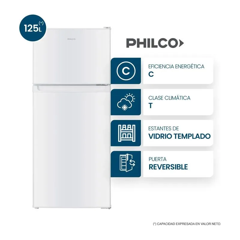 Heladera con Freezer Philco 125L Blanco NPHCT128B