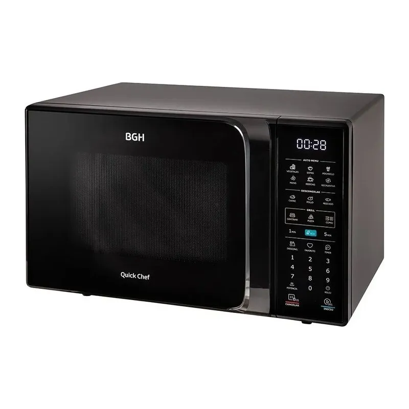 Microondas BGH QuickChef Digital Eco con Grill Negro 28L