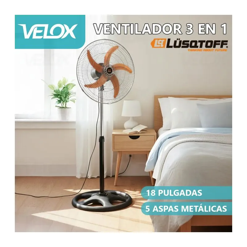 Ventilador 3 En 1 De 18" Metal Lusqtoff