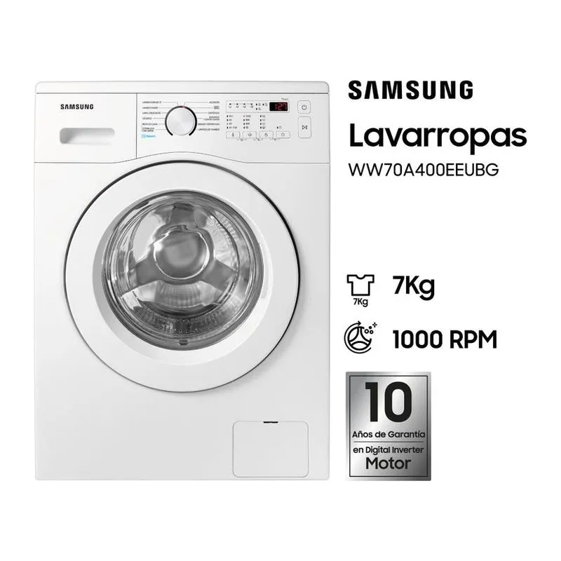 Samsung WW70A40000S · Lavarropas 7 kg · Gris