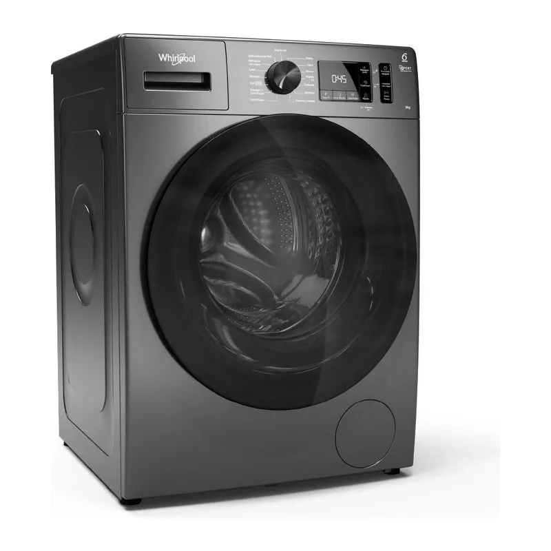 Whirlpool WNQ90AS · Lavarropas 9 kg · Titanium / gris oscuro