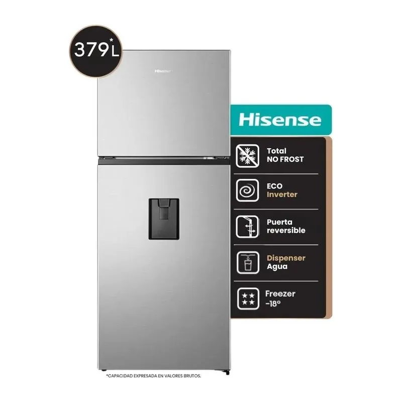 Hisense RT3N375NMC · Heladera 377 L · Inoxidable