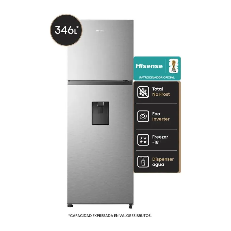 Hisense RT3N320NMC · Heladera 327 L · Inoxidable