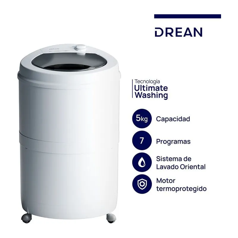 Drean LRDR57SB0 · Lavarropas 5 kg · Blanco