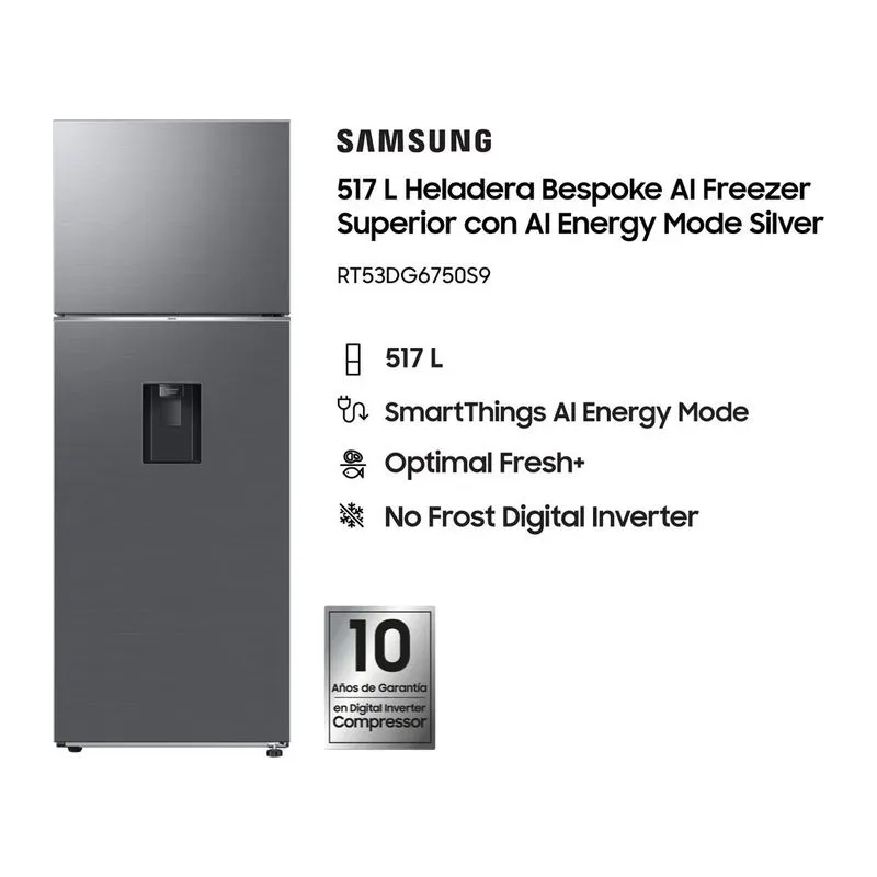 Samsung RT53DG6750S9 · Heladera 517 L · Inoxidable