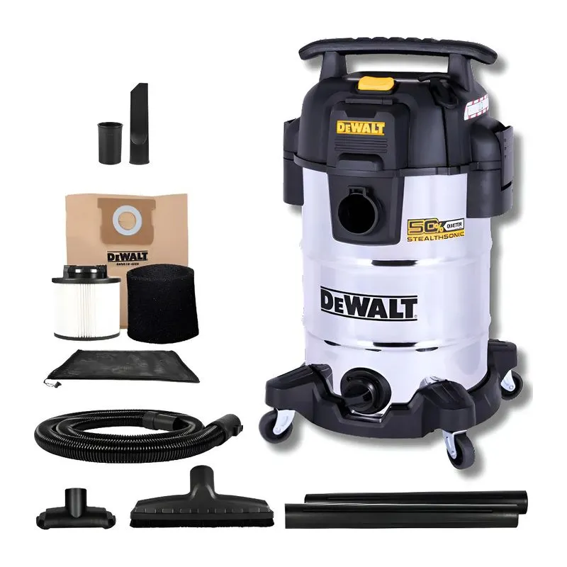 Aspiradora Dewalt 30l 750w Silenciosa Agua Polvo Industrial