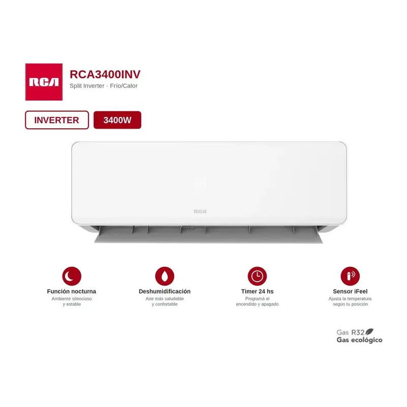 RCA RCA3400INV · Aire acondicionado 2.924 frigorías · Blanco
