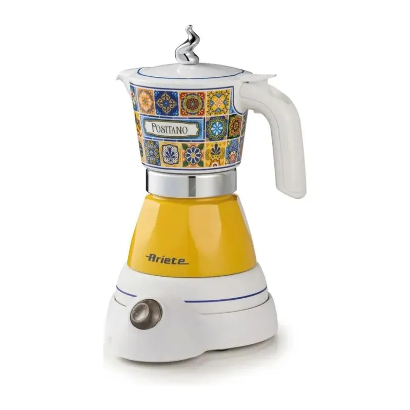 Cafetera Electrica Ariete Positano Moka Italiana 2 A 4 Tazas Color Amarillo