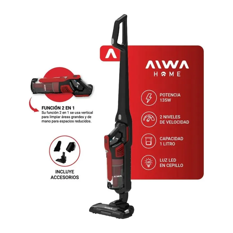 Aiwa AS135R · Aspiradora vertical · Rojo