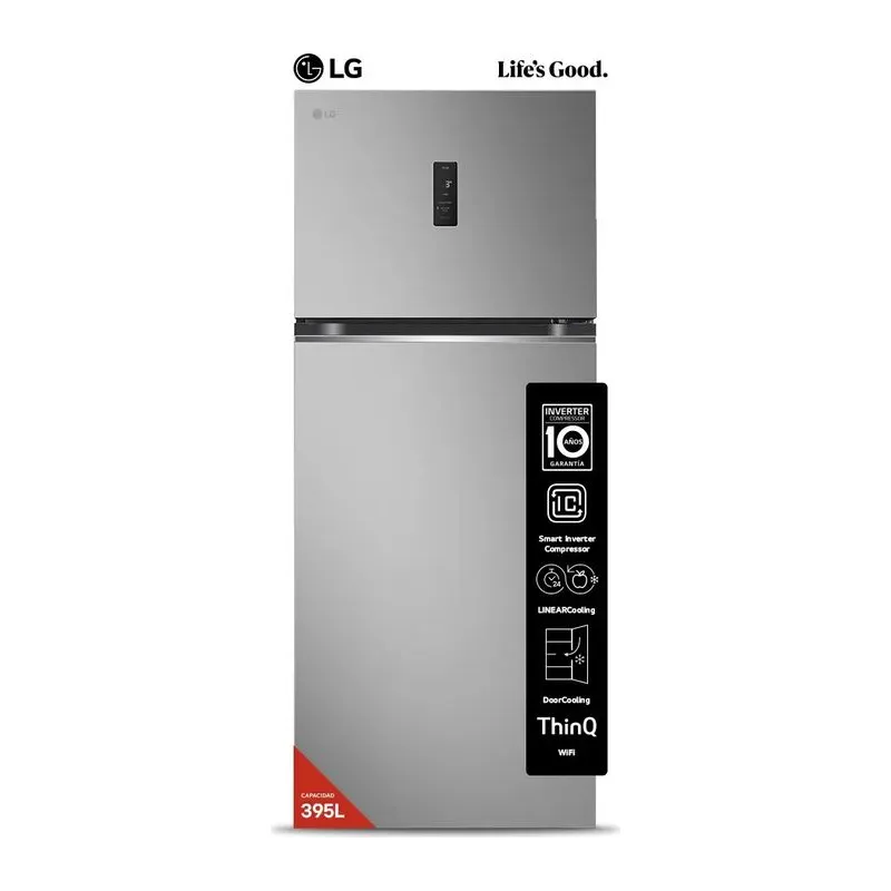 LG VT40MPY · Heladera 395 L · Plateado