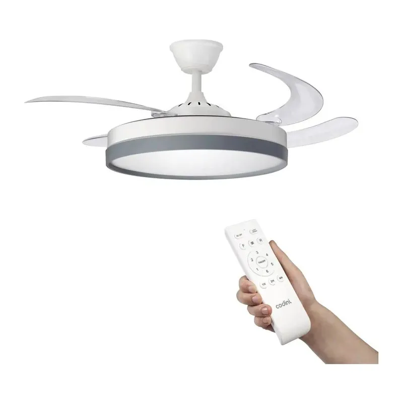 Ventilador De Techo Retráctil Codini Blanco Led 60w Control