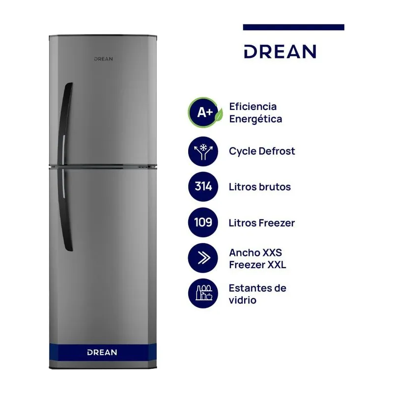 Drean HDR320F50E · Heladera 302 L · Gris