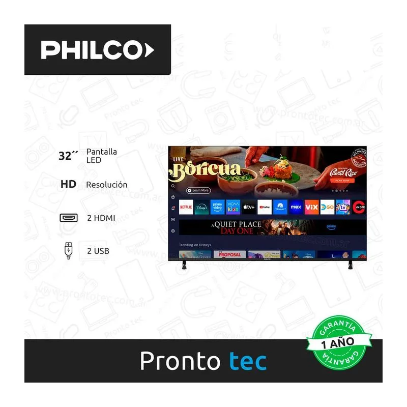 Philco PLD32HS24VH · Smart TV 32" · Negro