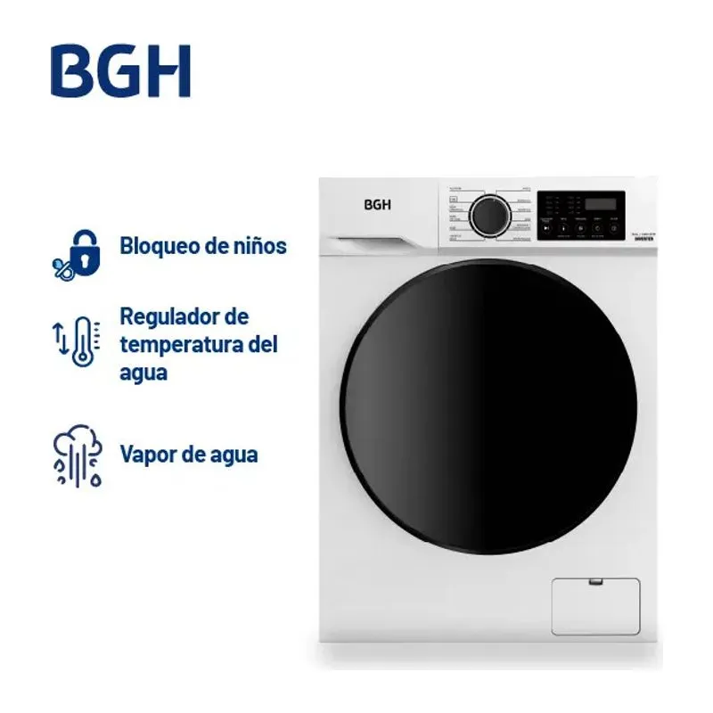 BGH BWFE08W24AR · Lavarropas 8 kg · Blanco