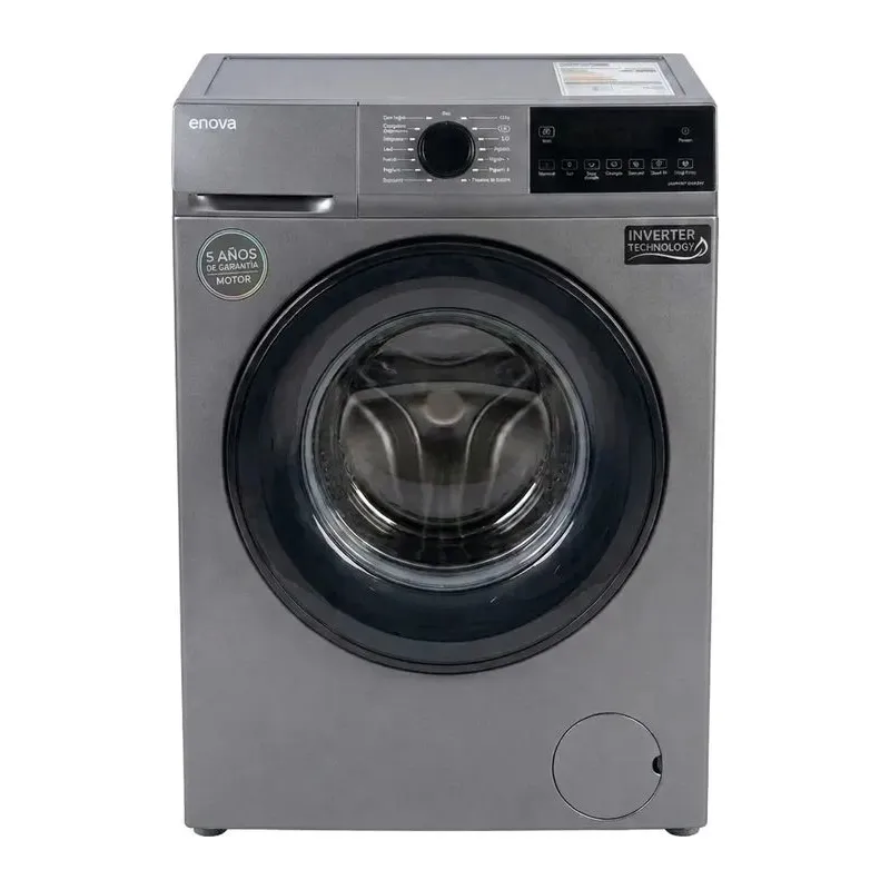 Lavarropas enova inverter carga frontal 8 kg 1200 RPM máx Gris