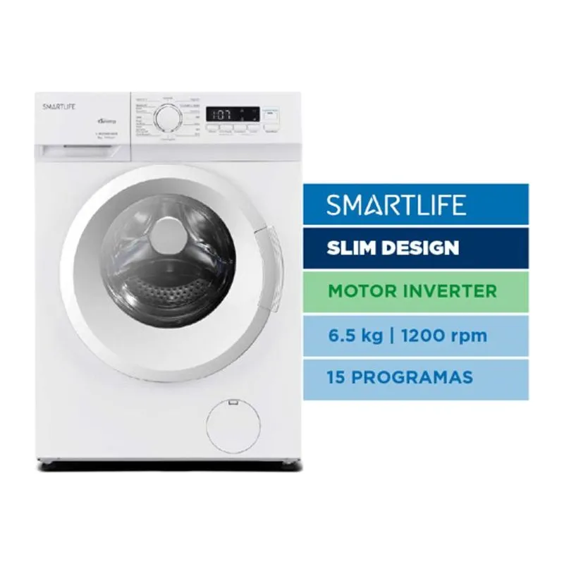 Smartlife SL-WM26I0651200W · Lavarropas 6,5 kg · Blanco