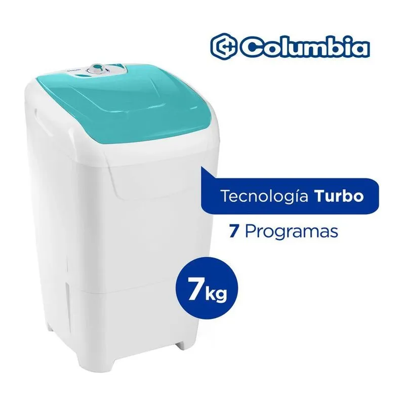 Columbia LSC 7000 · Lavarropas · Blanco/celeste