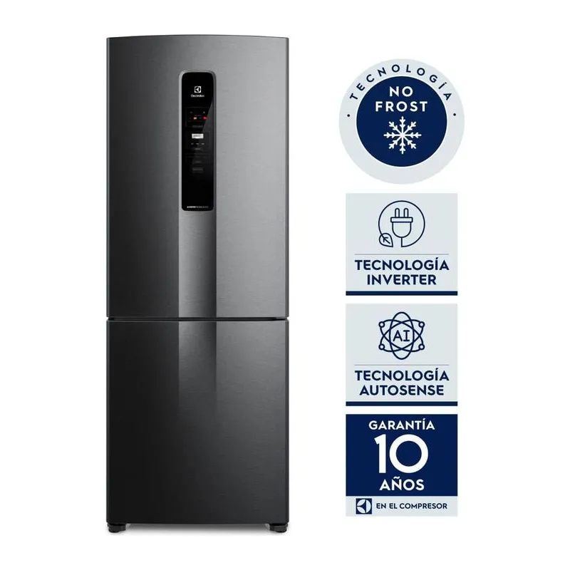 Heladera Electrolux Bottom Freezer No Frost 527L Negra IB7B