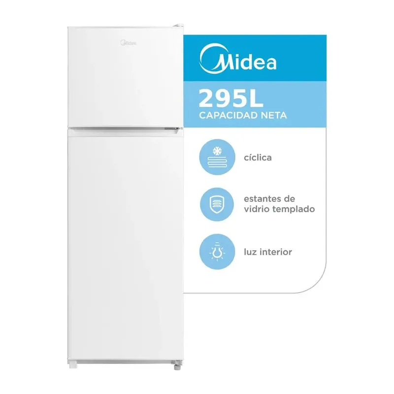 Midea MDRT414FGE01A · Heladera 295 L · Blanca