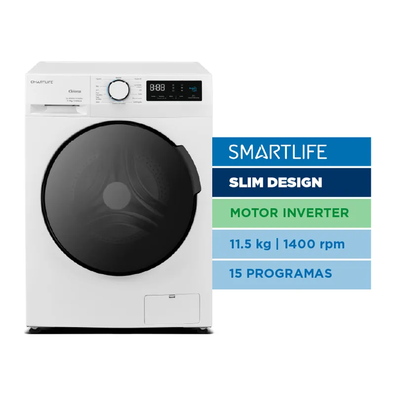 Smartlife SL-WM26I1151400W · Lavarropas 11,5 kg · Blanco