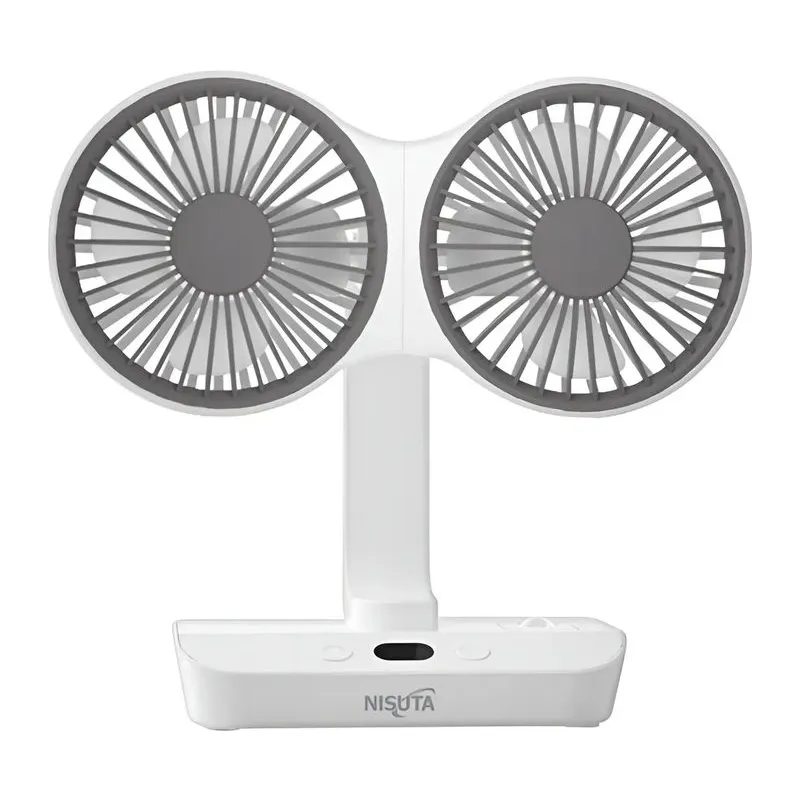 Ventilador doble portátil con oscilación y bateria recargable de 2400MAH NISUTA - NSFANUPD